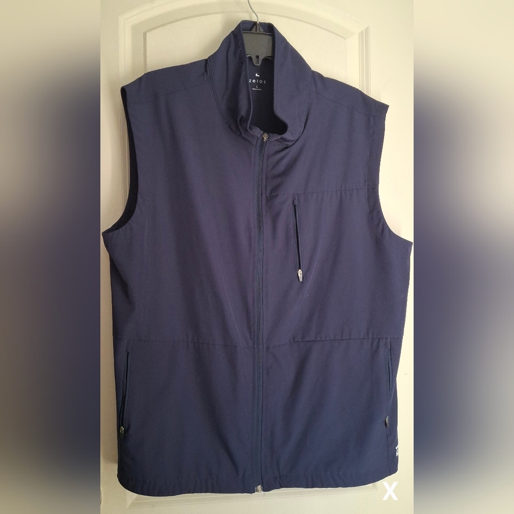 Zelos Full Zip Performance Vest Mens L Black Pockets Lightweigth Outdoors Campin